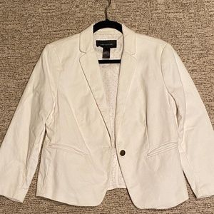 Ann Taylor White Newbury Blazer in Winter White